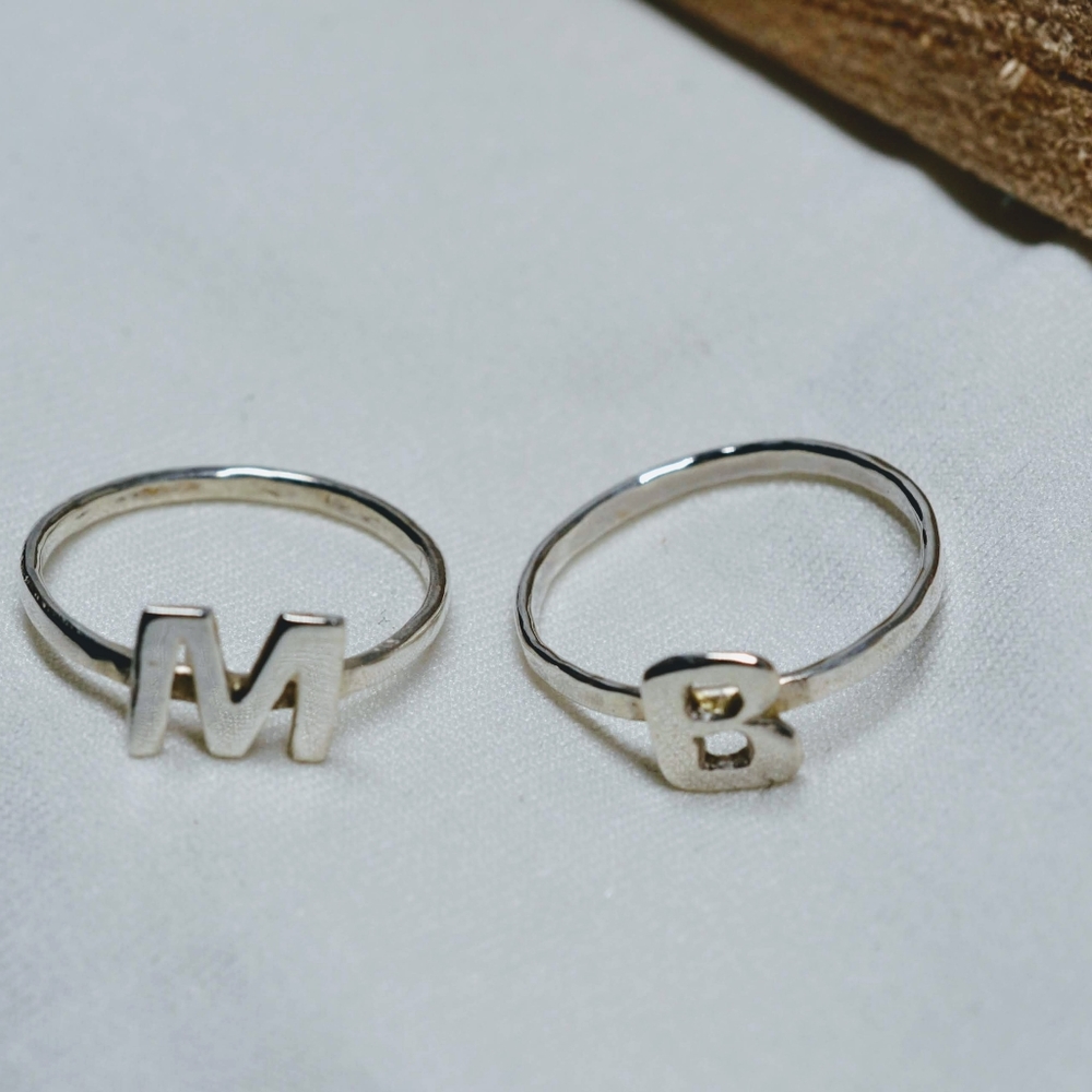 Handmade Initial .925 Sterling Silver Rings 7